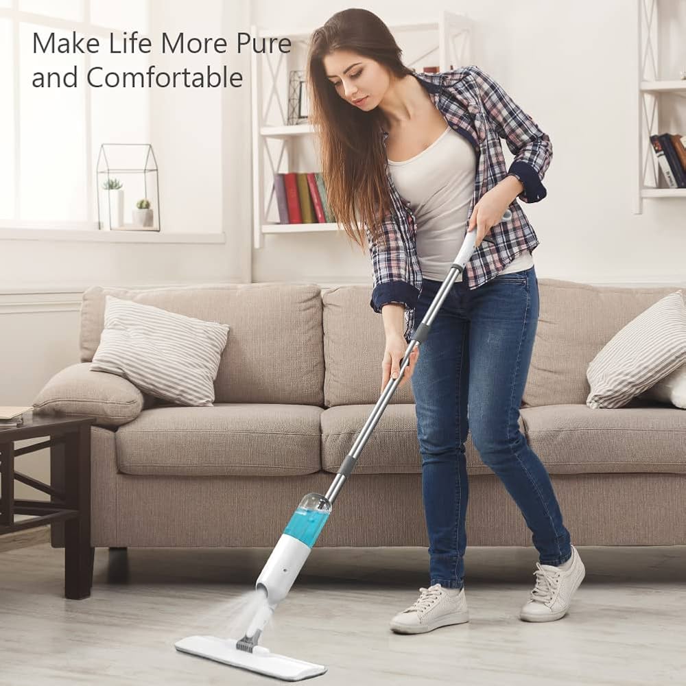 2-in-1 Spray Flat Mop with Refillable Water Tank