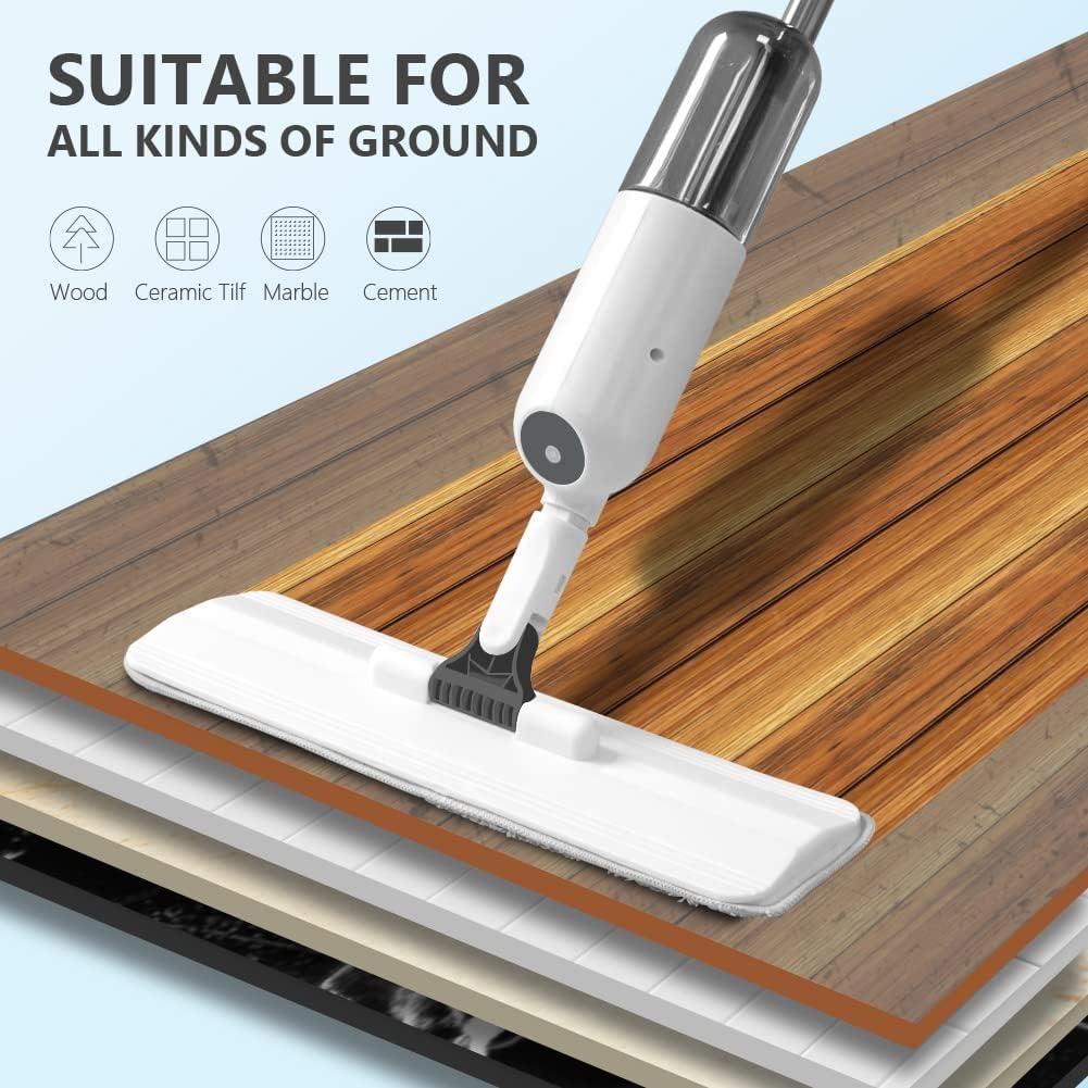 2-in-1 Spray Flat Mop with Refillable Water Tank